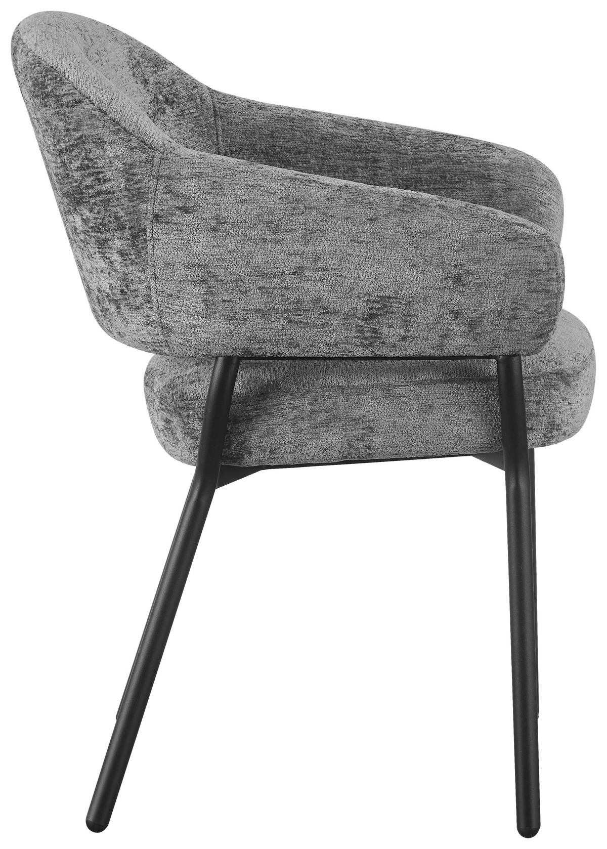 ARMLEHNSTUHL  in Eisen Mikrofaser  - Anthrazit/Schwarz, KONVENTIONELL, Holz/Textil (60/80/62cm) - MID.YOU