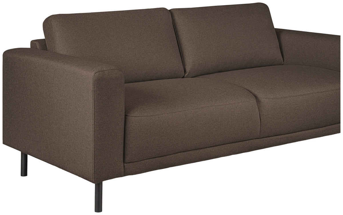 3-SITS SOFFA i brun, rostfärgad  - brun/svart, Design, metall/trä (213,5/78/90cm) - Pure Home Comfort