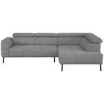 ECKSOFA in Webstoff Silberfarben  280/205 cm  - Silberfarben/Schwarz, Design, Textil/Metall (280/205cm) - Xora