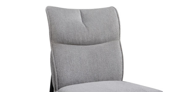 STUHL in Eisen Mikrofaser Metall, Textil - Hellgrau/Schwarz, Design, Textil/Metall (45,5/88/64cm) - Novel