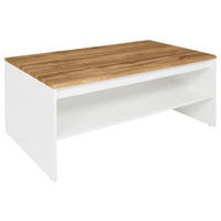 COUCHTISCH 110/65/45,5 cm rechteckig Weiß, Eiche Wotan  - Eiche Wotan/Weiß, Design, Holzwerkstoff (110/65/45,5cm)