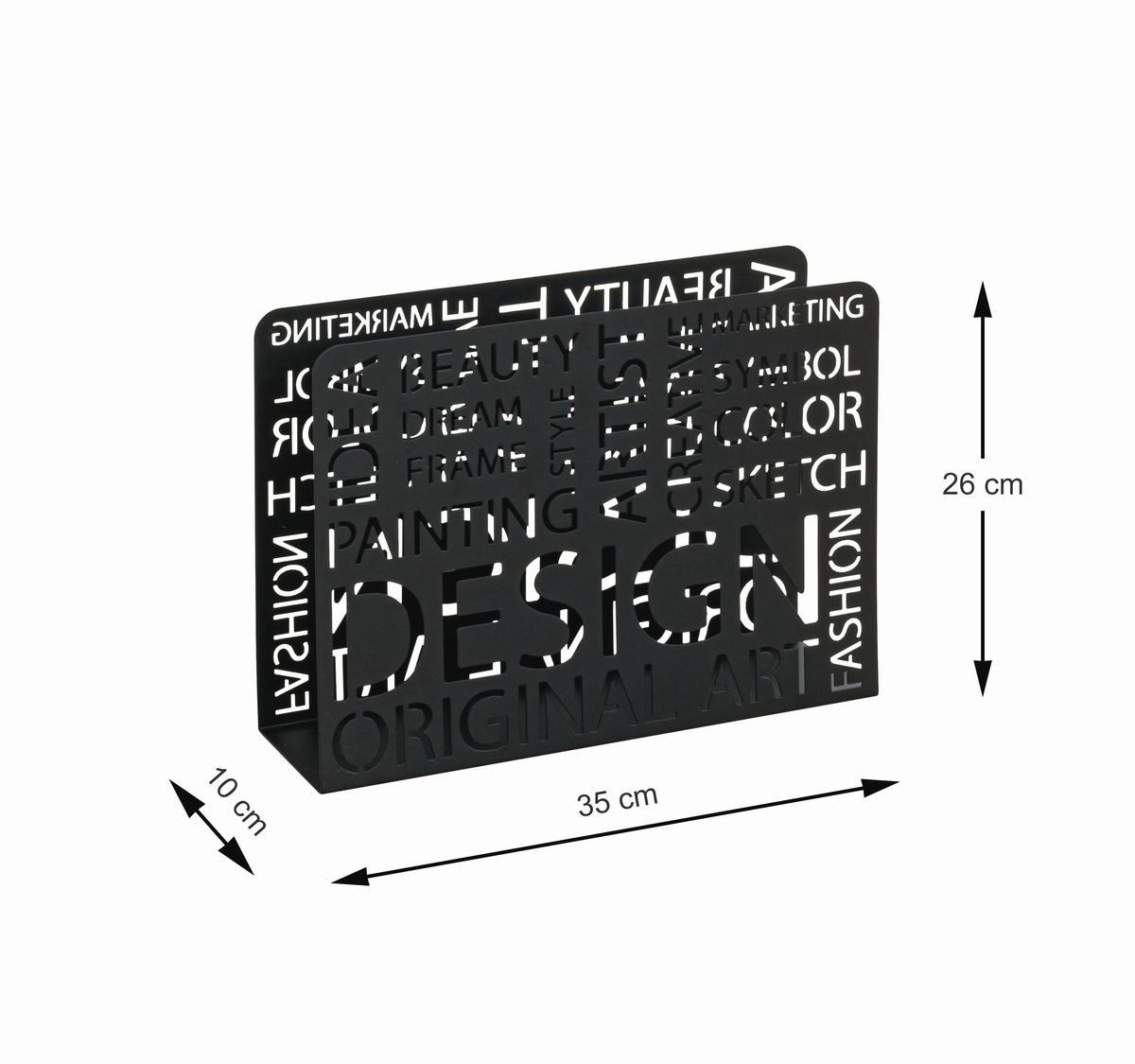 ZEITUNGSSTÄNDER Metall Schwarz  - Schwarz, Design, Metall (35/28/10cm)