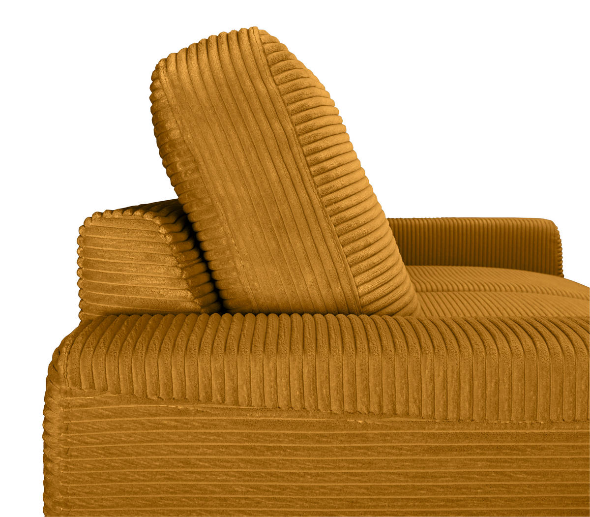 ECKSOFA Currygelb Cord  - Currygelb/Schwarz, KONVENTIONELL, Textil/Metall (150/240cm) - Carryhome