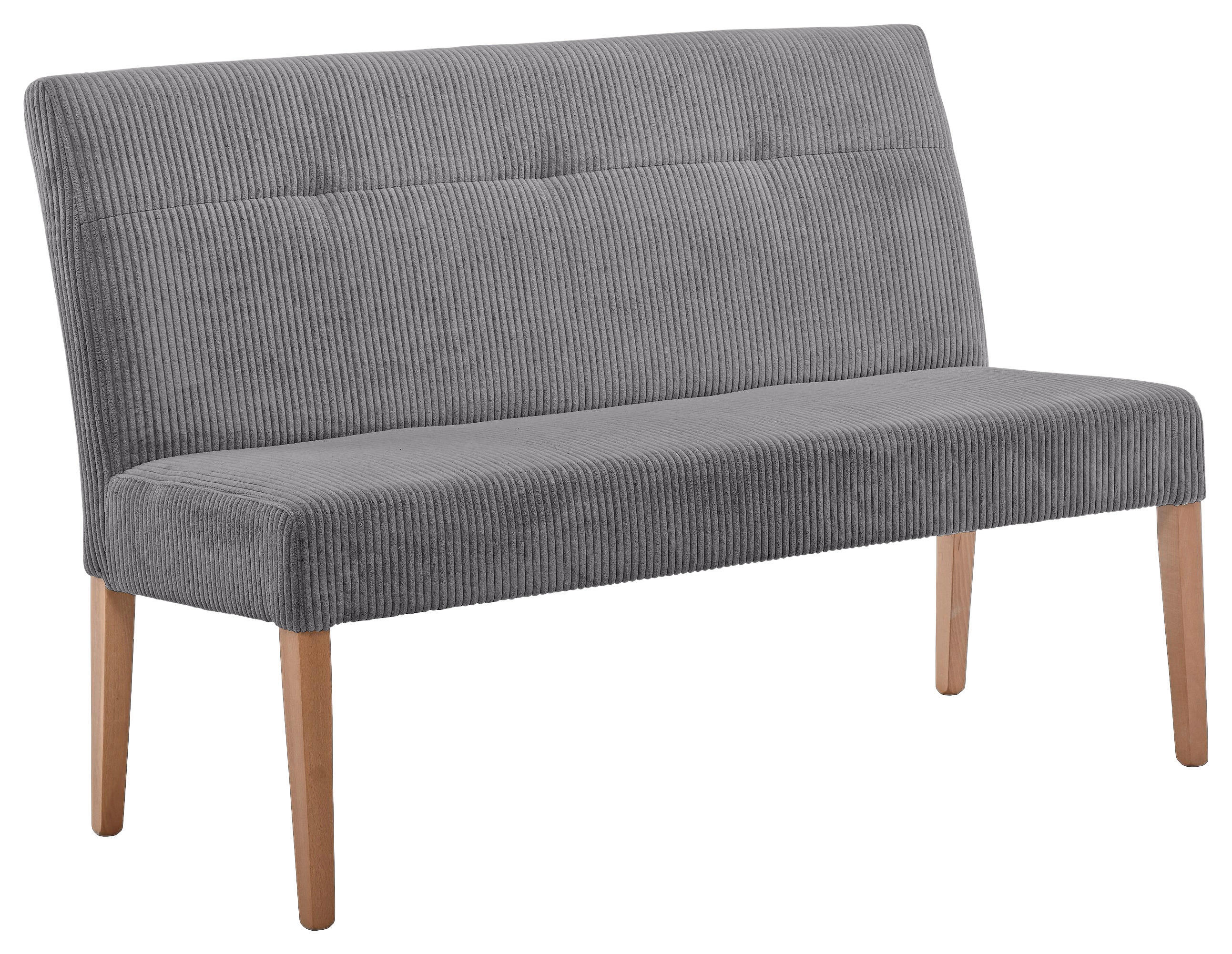 SITZBANK 140/92/66 cm Cord Anthrazit, Buchefarben Buche massiv  - Anthrazit/Buchefarben, KONVENTIONELL, Holz/Textil (140/92/66cm) - home24