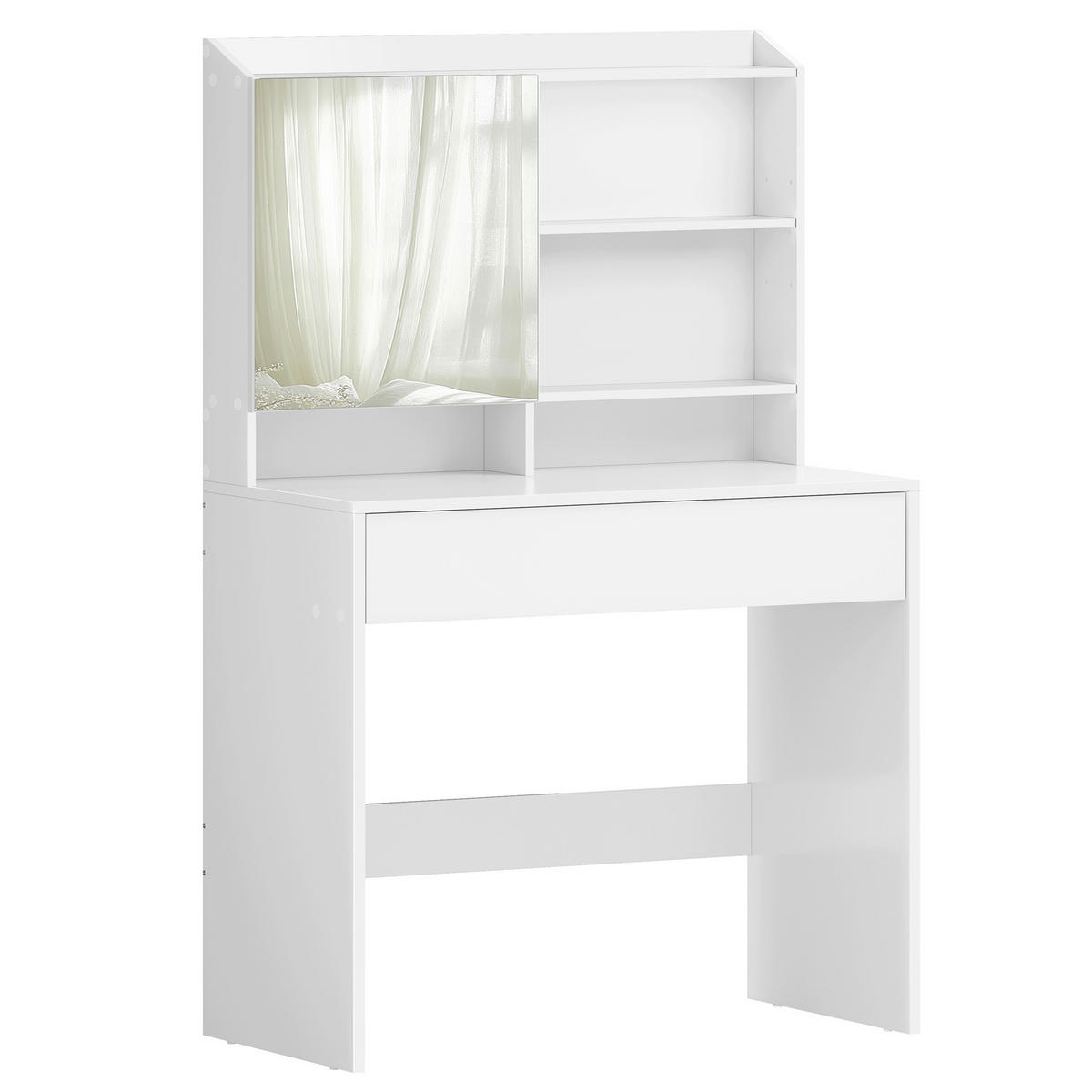 TOALETNÝ STOLÍK, biela, 70/40/136 cm - biela, Basics, kompozitné drevo (70/40/136cm) - Boxxx