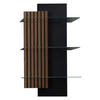 WANDREGAL  60/108/28 cm  - Anthrazit/Nussbaumfarben, Design, Glas/Holz (60/108/28cm) - Moderano