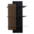 WANDREGAL 60/108/28 cm - Anthrazit/Nussbaumfarben, Design, Glas/Holz (60/108/28cm) - Moderano