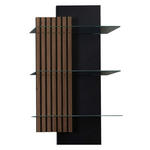 WANDREGAL  60/108/28 cm  - Anthrazit/Nussbaumfarben, Design, Glas/Holz (60/108/28cm) - Moderano