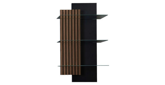 WANDREGAL 60/108/28 cm - Anthrazit/Nussbaumfarben, Design, Glas/Holz (60/108/28cm) - Moderano