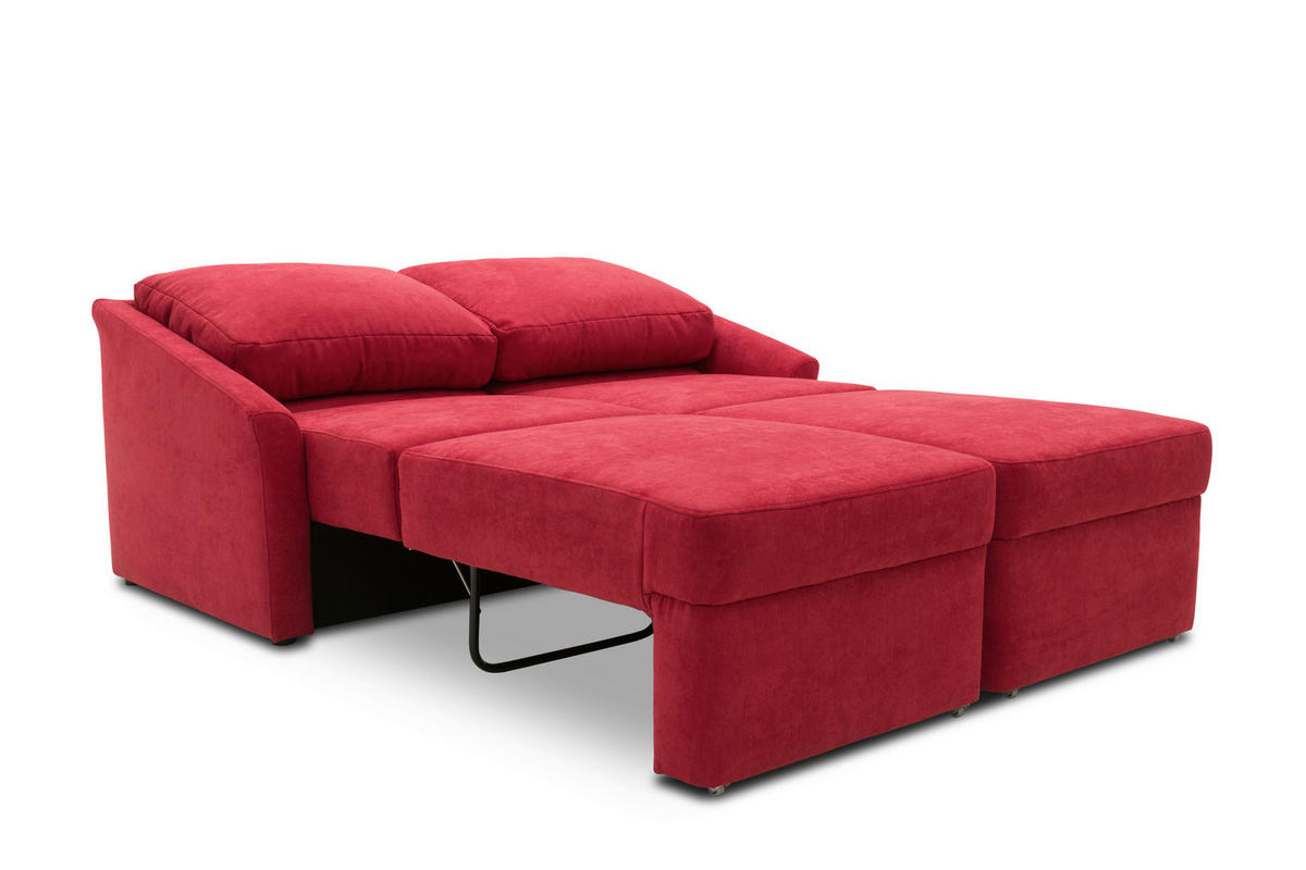 SCHLAFSOFA Mikrofaser Rot  - Beige/Rot, Basics, Kunststoff/Textil (168/86/96cm) - MID.YOU