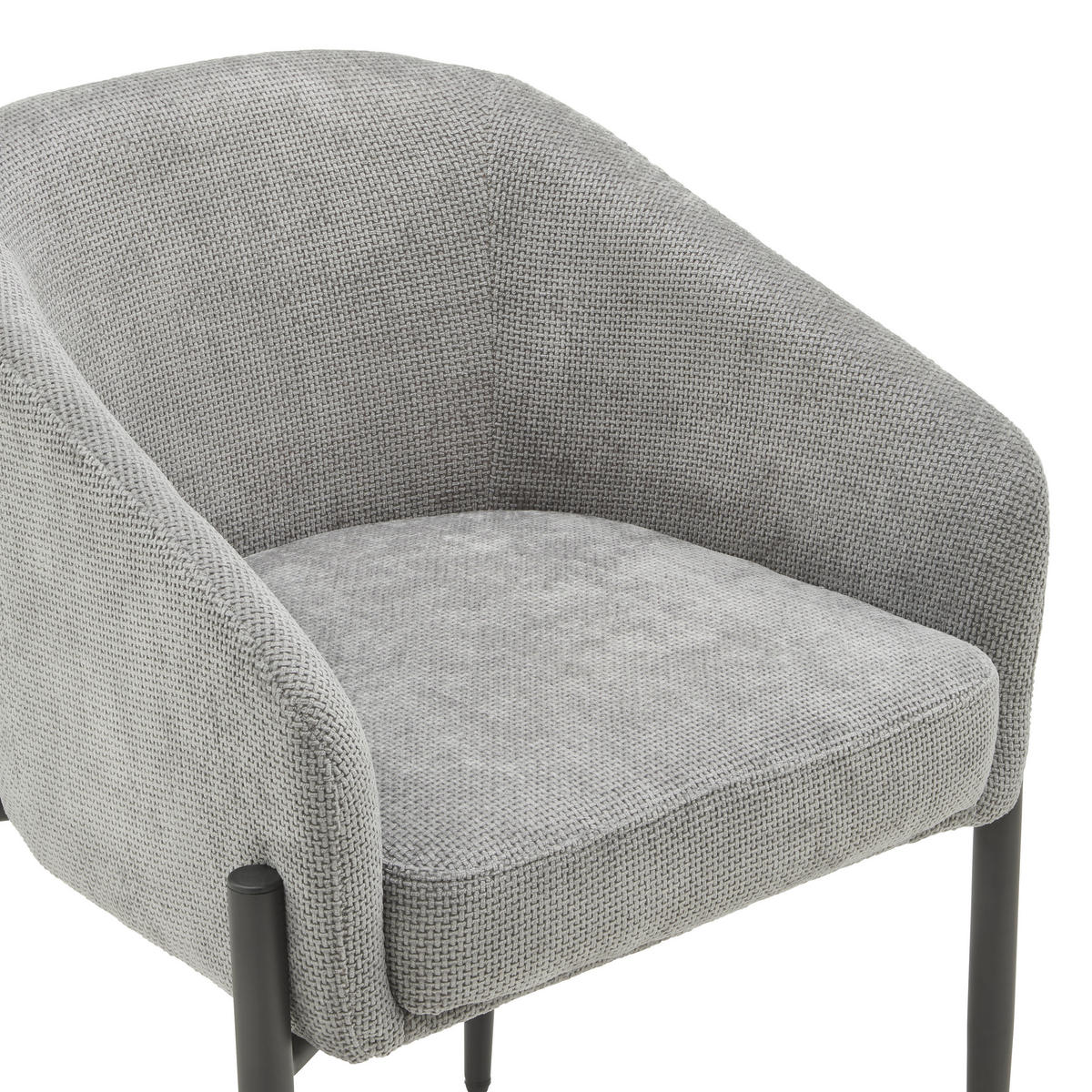 ŽIDLE S PODRUČKAMI, železo, tkaná látka, šedá, černá - šedá/černá, Lifestyle, kov/textil (57/78/61cm) - MID.YOU