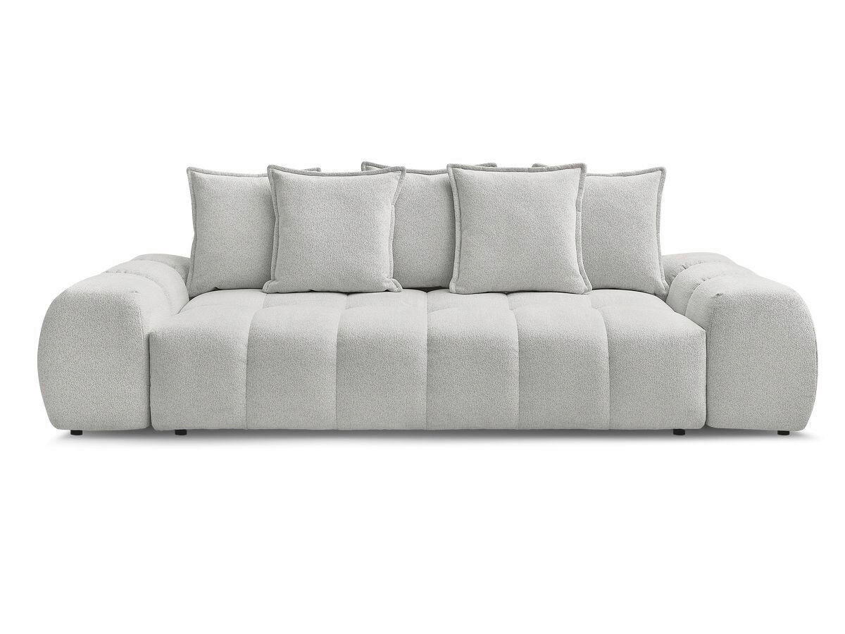 SCHLAFSOFA EVEREST  mit Armteil links, Armteil rechts Flachgewebe Hellgrau  - Hellgrau/Schwarz, MODERN, Kunststoff/Textil (278/115/90cm)