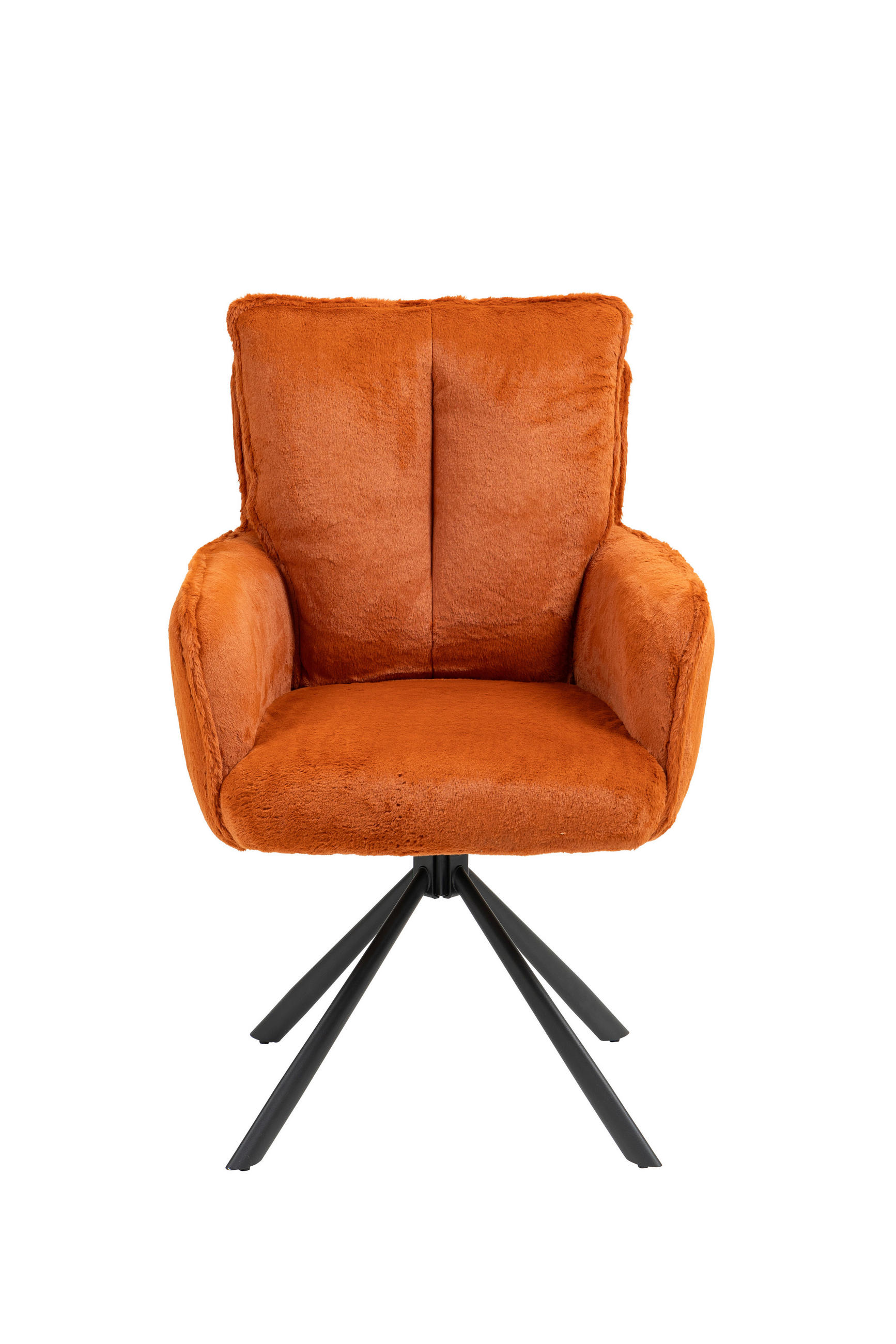 ARMLEHNSTUHL  in Eisen Plüsch  - Schwarz/Orange, Design, Textil/Metall (62/95/67cm) - Novel