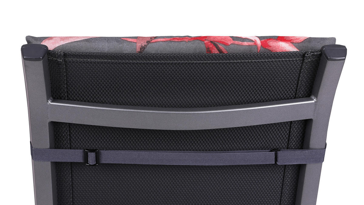 SZÉKPÁRNA antracit, barna, rózsaszín levelek  - barna/rózsaszín, Basics, textil (48/7/118cm) - Ambia Garden