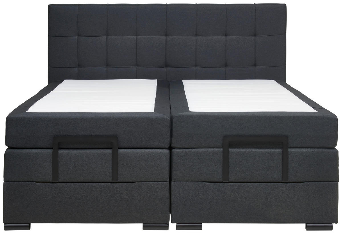 BOXSPRINGBETT 180/200 cm  in Anthrazit  - Anthrazit/Schwarz, Konventionell, Holz/Holzwerkstoff (180/200cm) - Moderano