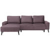 ECKSOFA in Velours Violett  - Violett/Schwarz, Konventionell, Holz/Textil (161/260cm) - Carryhome