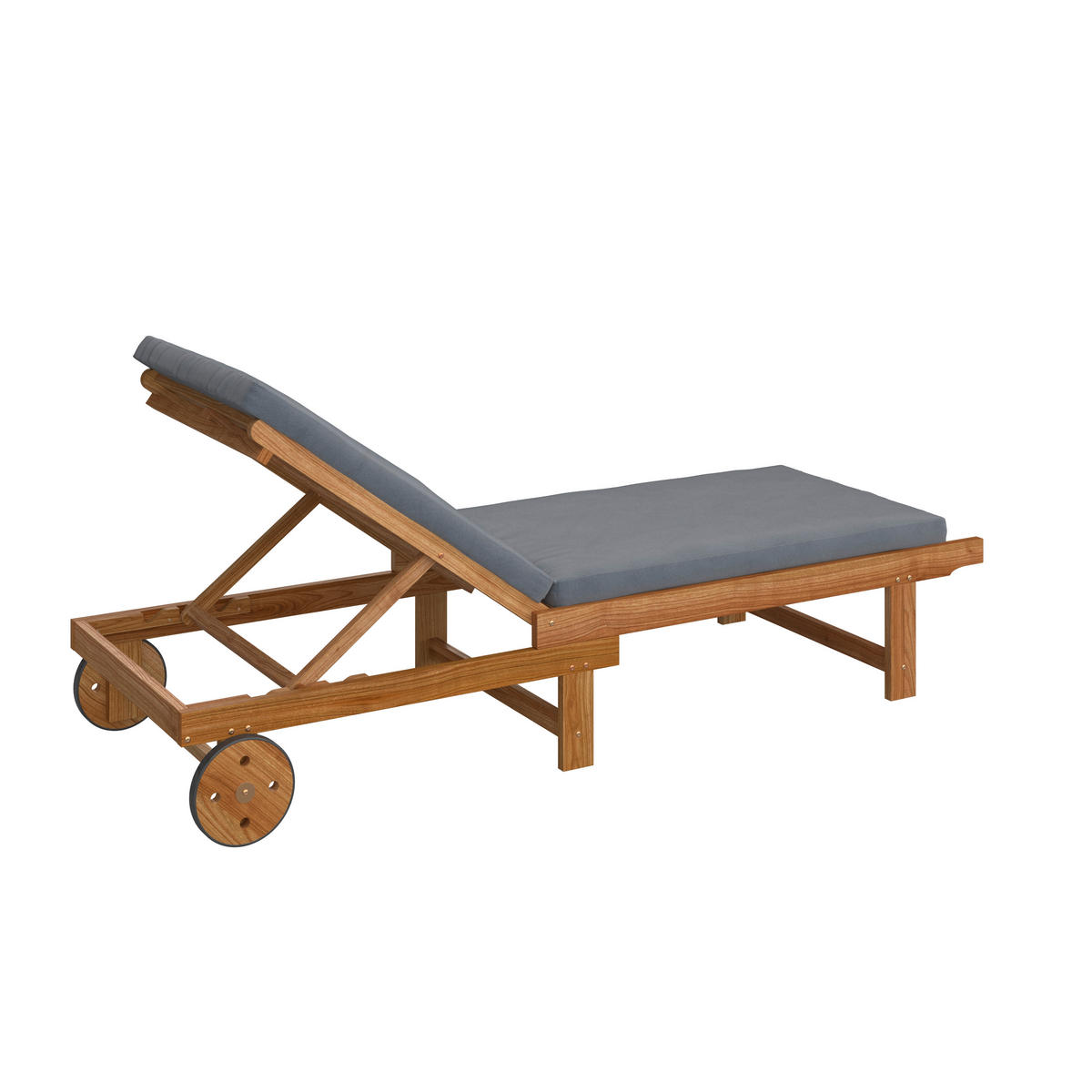 GARTENLIEGE 186/32/70 cm  - Grau/Akaziefarben, Basics, Holz/Textil (186/32/70cm) - Ambia Garden