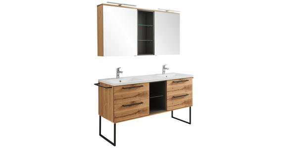 BADEZIMMER 155 cm  - Eichefarben/Anthrazit, Basics, Glas/Holz (155cm) - Dieter Knoll