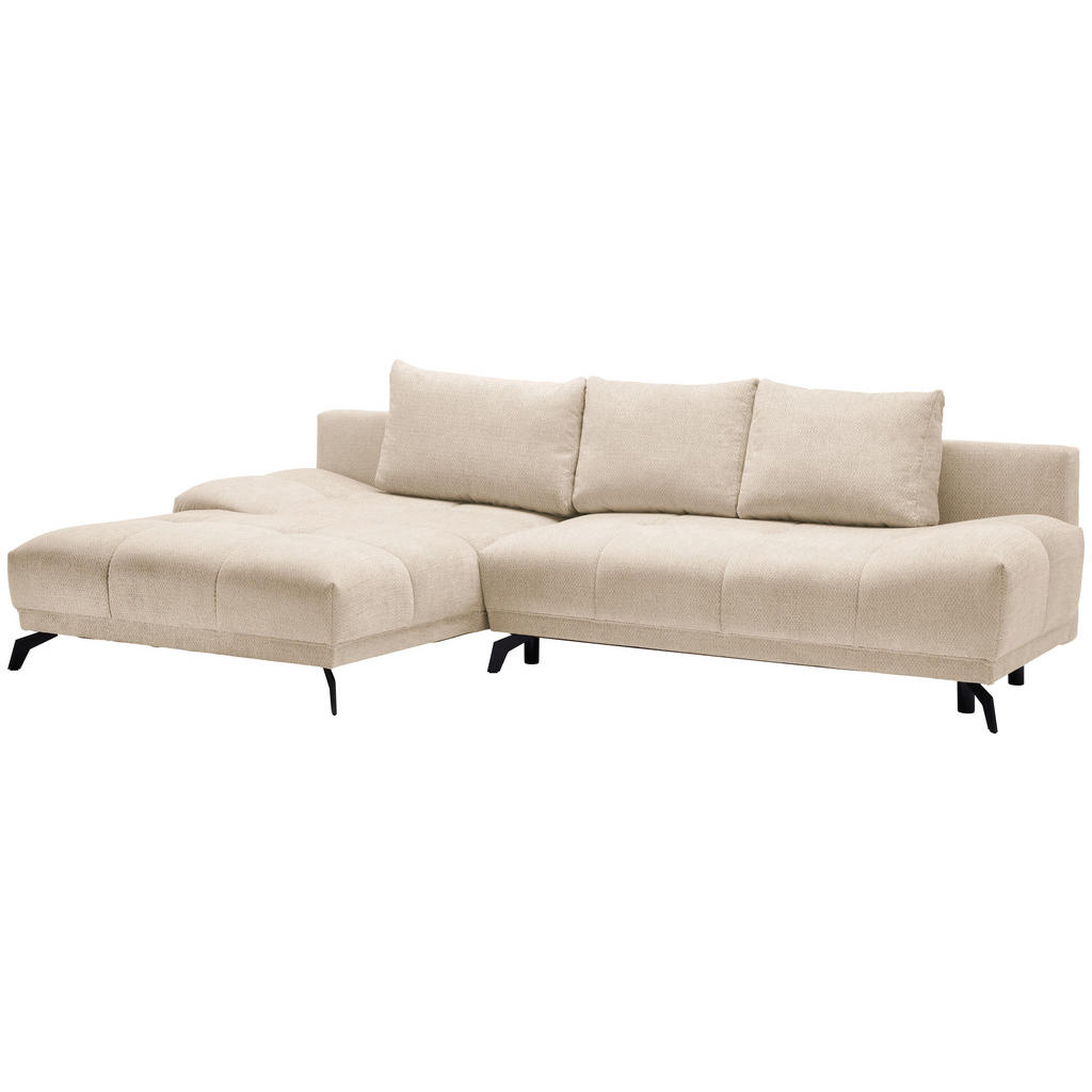 Thumbnail - Hom`in Ecksofa, Creme, Textil, 5-Sitzer, Füllung: Schaumstoff, Ottomane links, L-Form, 290x182 cm, Stoffauswahl, seitenv...