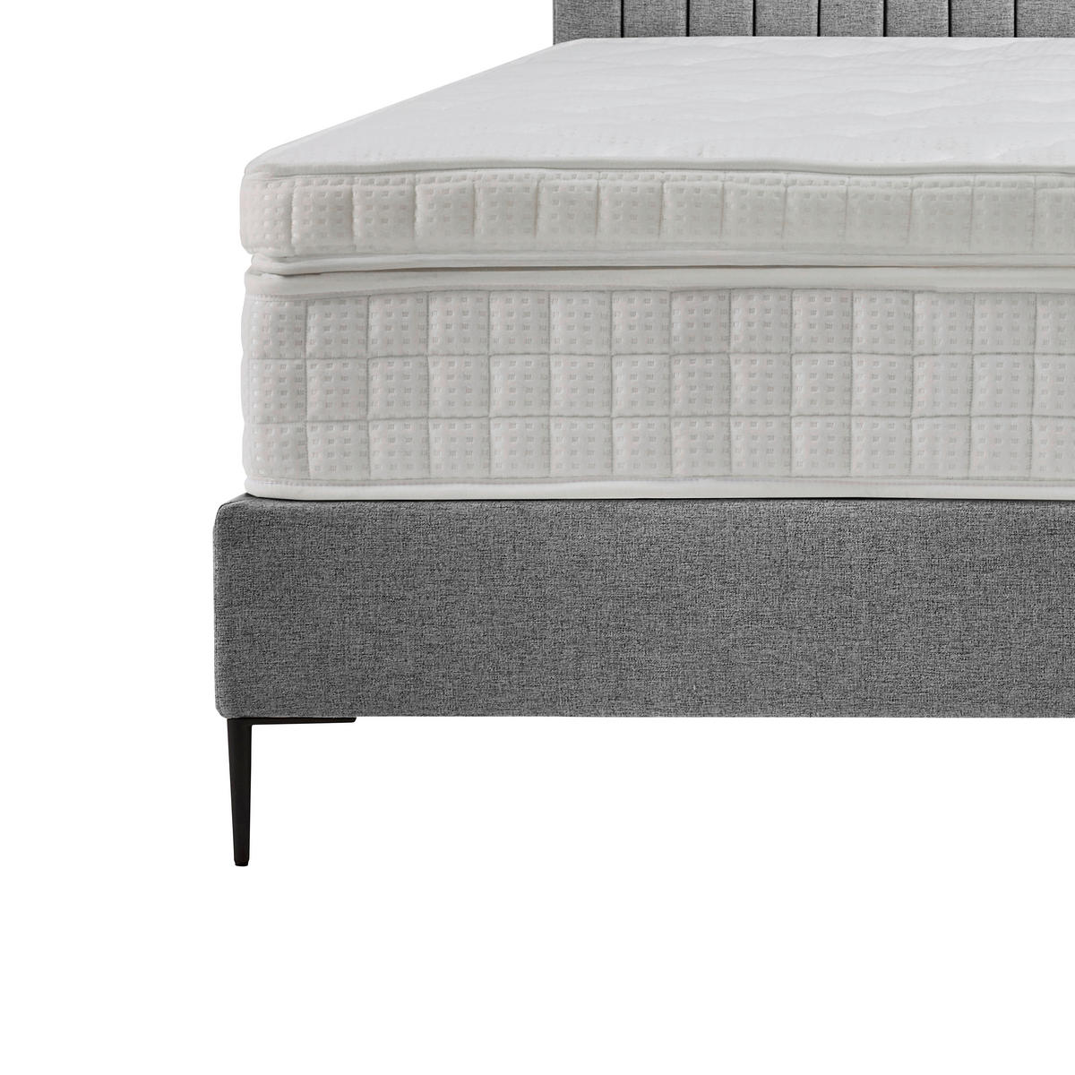 POSTEL BOXSPRING, 180/200 cm, šedá - šedá/černá, Moderní, kov/kompozitní dřevo (180/200cm) - MID.YOU