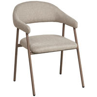 ARMLEHNSTUHL  in Eisen Webstoff  - Beige/Schwarz, MODERN, Textil/Metall (61/79/59cm) - MID.YOU