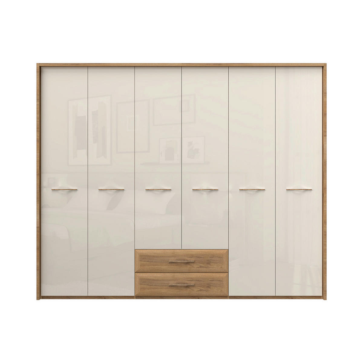 ORMAR SA KLASIČNIM VRATIMA bež  272/226/60 cm  - bež, Dizajnerski, metal/pločasti materijal (272/226/60cm)