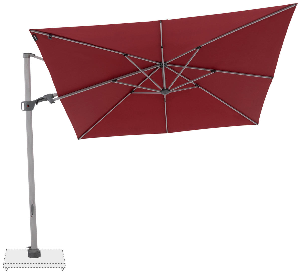 AMPELSCHIRM 275 cm Bordeaux  - Bordeaux/Silberfarben, KONVENTIONELL, Textil/Metall (275/275cm) - KNIRPS