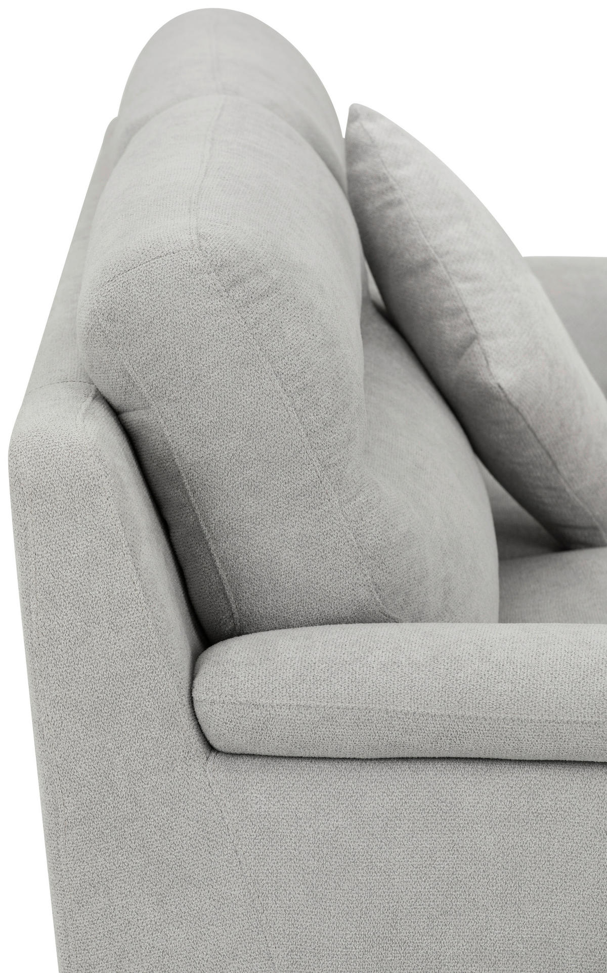 BOXSPRINGSOFA in Textil Grau  - Schwarz/Grau, KONVENTIONELL, Textil/Metall (215/92/94cm) - Livetastic