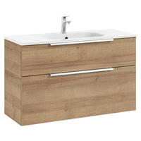 WASCHTISCHKOMBI 101 cm  - Eichefarben/Alufarben, Natur, Holzwerkstoff/Stein (101cm) - Sadena