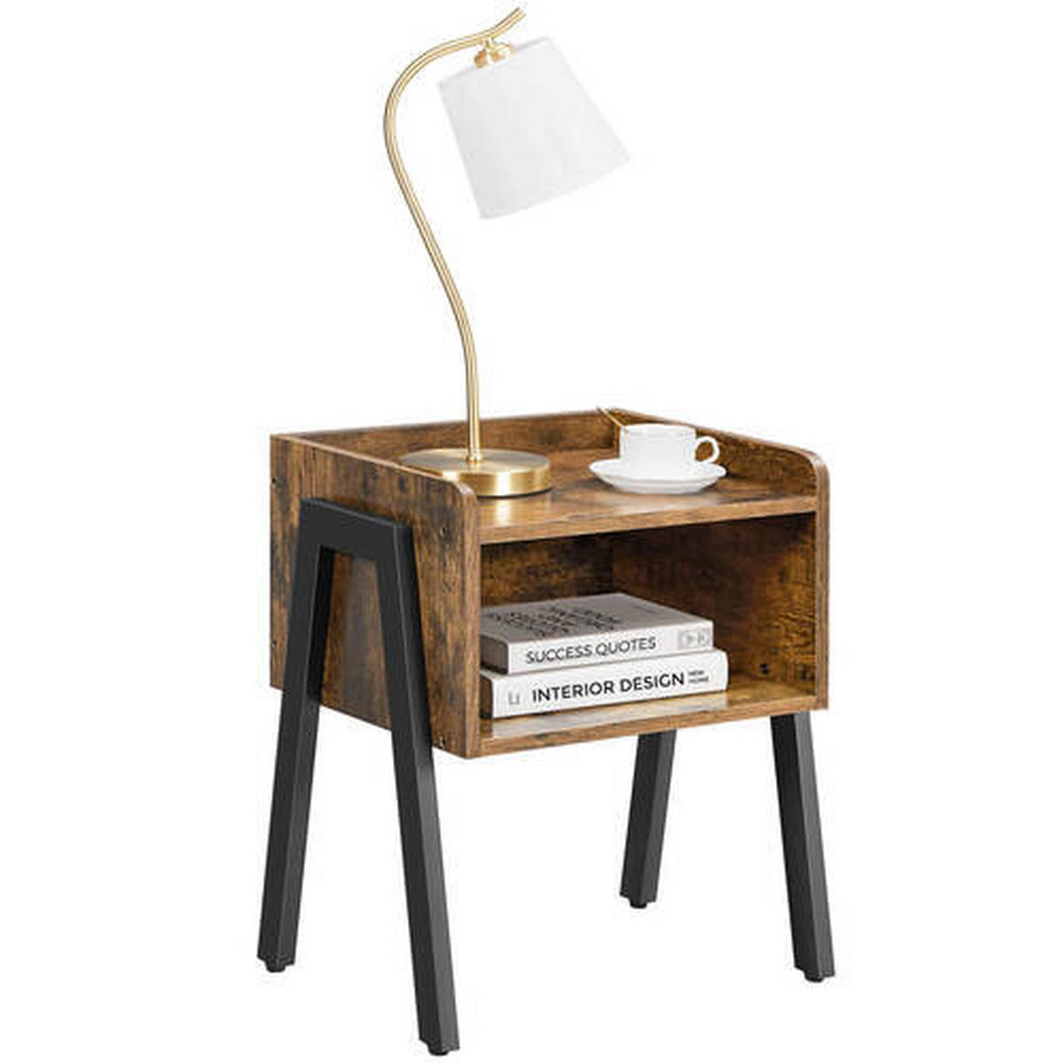 PRÍRUČNÝ STOLÍK, hnedá, čierna - hnedá/čierna, Trend, kov/kompozitné drevo (42/35/52cm) - Boxxx