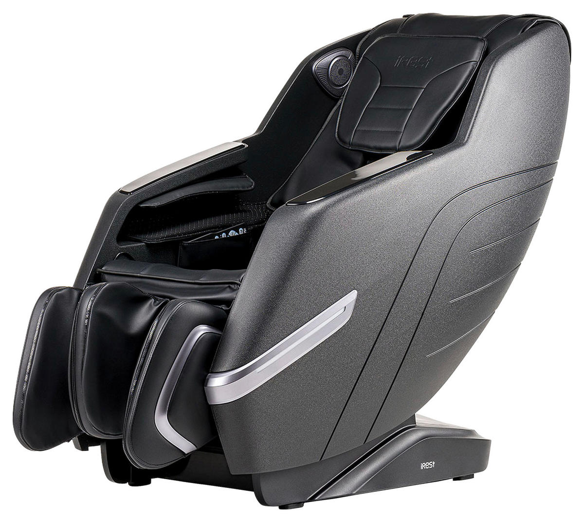 MASSAGESESSEL  mit Lederlook Schwarz integrierte Lautsprecher, Relaxfunktion, Liegefunktion, Netzbetrieb, Massagefunktion, Herz-Waage-Funktion, abwischbar, Bluetooth-Lautsprecher, Rückenlehne in S-Form  - Schwarz, KONVENTIONELL, Kunststoff/Textil (76/115/155-168cm) - Welnova