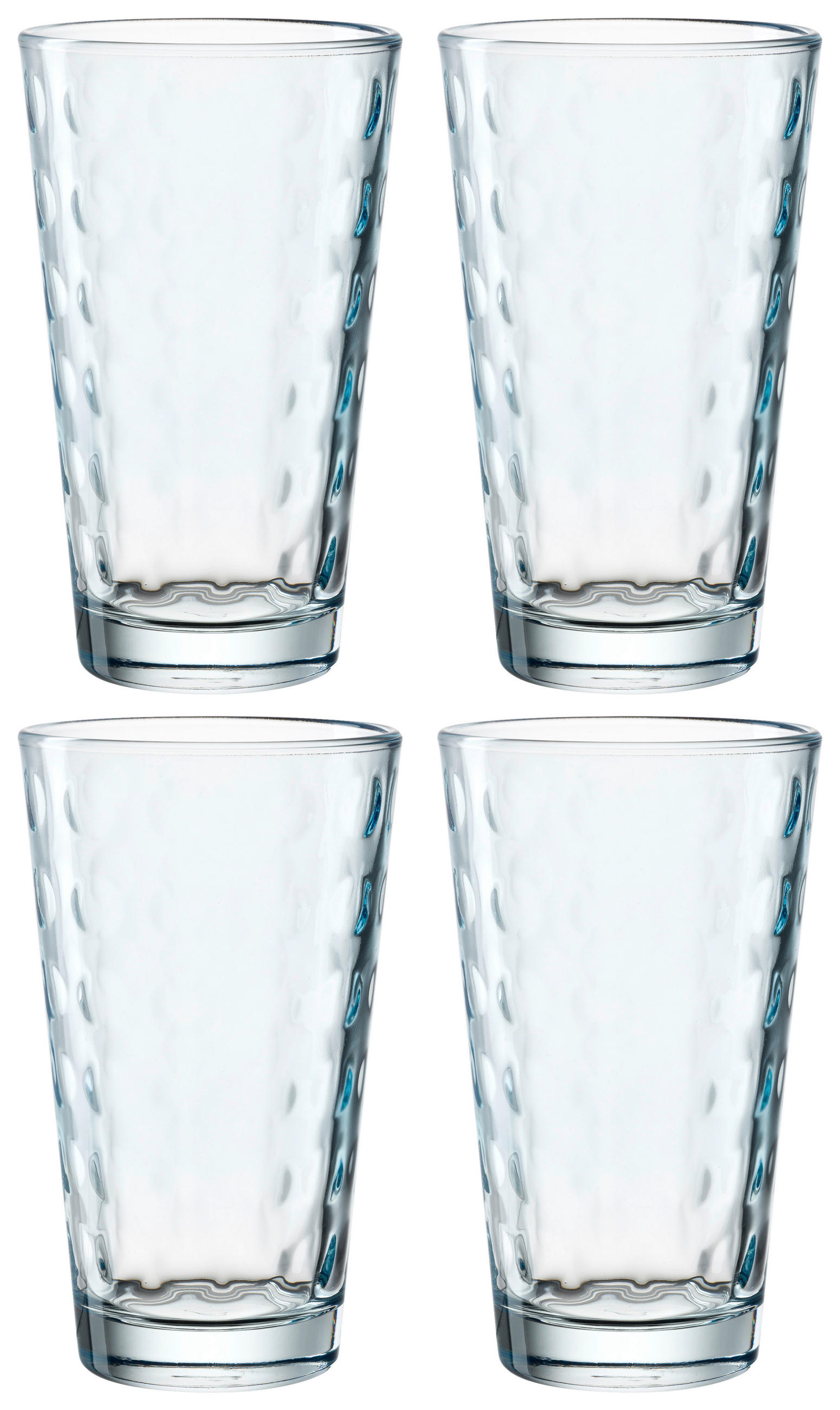 GLÄSERSET Optic 4-teilig  - Hellblau, Basics, Glas (9,20/15,50/9,20cm) - Leonardo