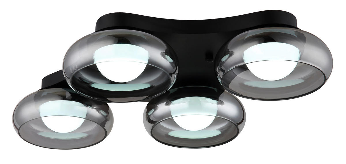 LED-DECKENLEUCHTE 65/46/10 cm   - Schwarz/Weiß, Design, Glas/Kunststoff (65/46/10cm) - Globo