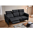 TRAPEZSOFA in Echtleder Anthrazit  - Anthrazit/Schwarz, KONVENTIONELL, Leder/Metall (221/103/95cm) - Dieter Knoll