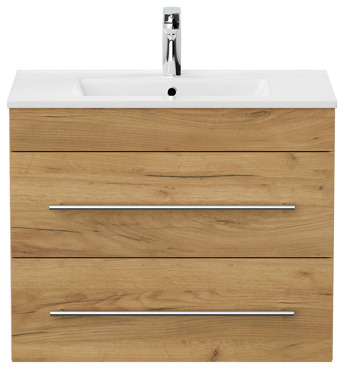 WASCHTISCHKOMBI 75,5 cm  - Eichefarben/Weiß, Basics, Keramik/Holzwerkstoff (75,5cm) - MID.YOU