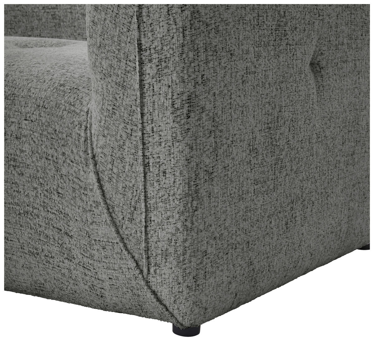 ECKSOFA in Chenille Grau  - Schwarz/Grau, Konventionell, Kunststoff/Textil (164/255cm) - MID.YOU