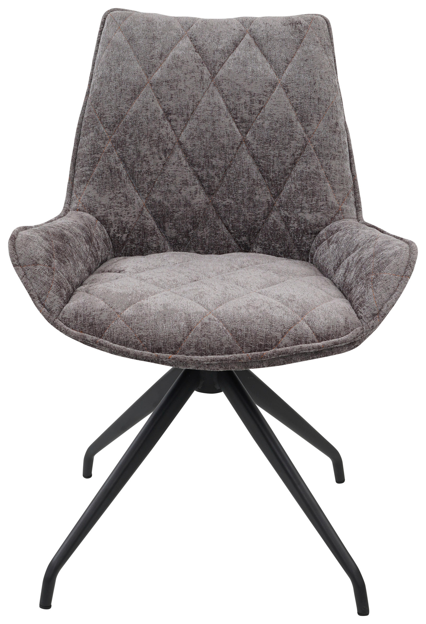 ARMLEHNSTUHL  in Eisen Leinenoptik  - Schwarz/Braun, Design, Textil/Metall (58/62/84cm) - Hom`in