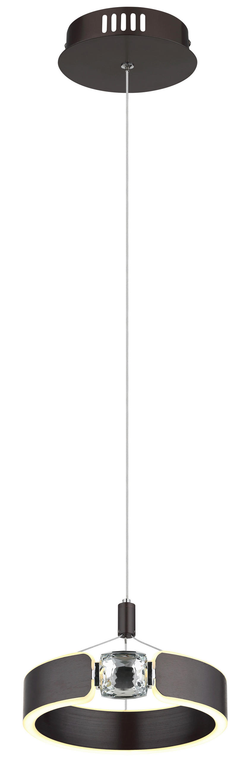 ZÁVĚSNÉ LED SVÍTIDLO, 22/125 cm  - bronzová/čiré, Design, kov/plast (22/125cm) - Globo