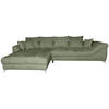 ECKSOFA Dunkelgrün Chenille  - Chromfarben/Dunkelgrün, KONVENTIONELL, Textil/Metall (227/329cm) - Carryhome