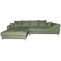 ECKSOFA Dunkelgrün Chenille  - Chromfarben/Dunkelgrün, KONVENTIONELL, Textil/Metall (227/329cm) - Carryhome