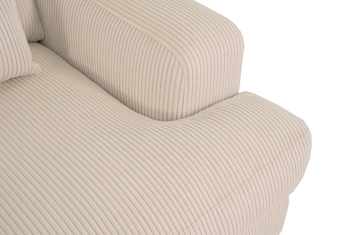 MEGASOFA Cord Hellbraun  - Hellbraun/Schwarz, MODERN, Kunststoff/Textil (260/85/112cm) - Lomoco