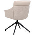 ARMLEHNSTUHL  Sitzfläche 360° drehbar, inklusive Armlehnen, automatische Rückholfunktion Webstoff Echtleder  - Beige/Schwarz, Design, Leder/Textil (62/85,5/65cm) - Dieter Knoll