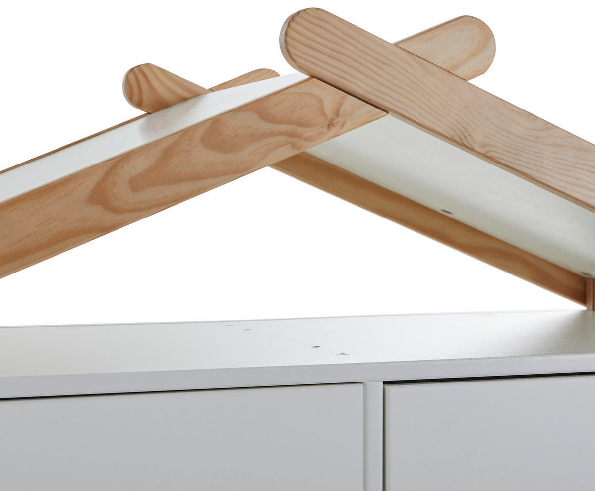 KLEIDERSCHRANK 2-türig Kiefer massiv, teilmassiv Weiß, Kieferfarben  - Weiß/Kieferfarben, Design, Holz/Holzwerkstoff (100/180/58cm) - Xora