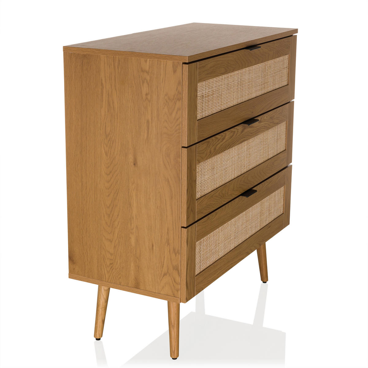 BYRÅ 80/90/40 cm  - svart/ekfärgad, Modern, trämaterial (80/90/40cm) - MID.YOU