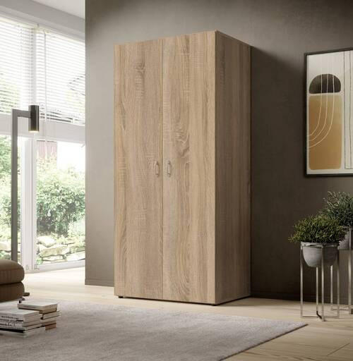DREHTÜRENSCHRANK  in Sonoma Eiche  - Alufarben/Sonoma Eiche, KONVENTIONELL, Holzwerkstoff/Kunststoff (81/177/51cm) - Carryhome
