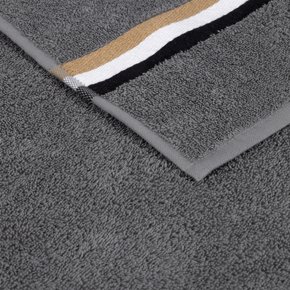 DUSCHTUCH 70/140 cm BLINEA  - Grau, Design, Textil (70/140cm) - Hugo Boss