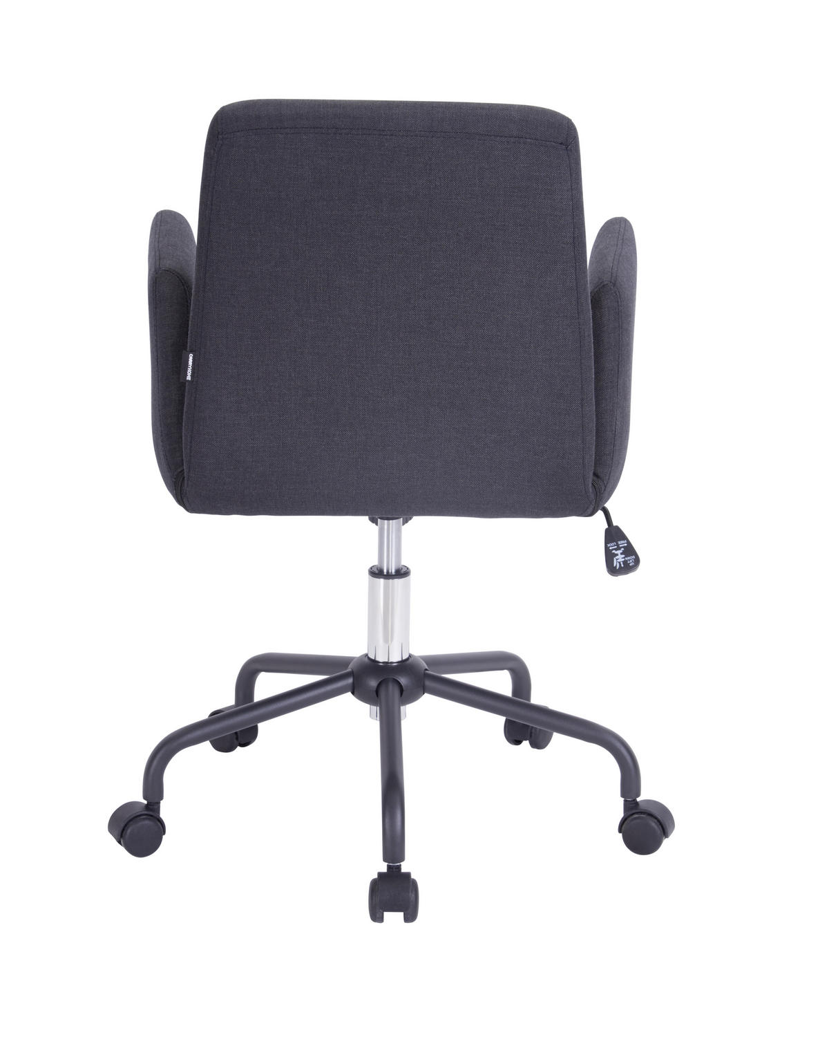 OTOČNÁ STOLIČKA, tkaná textília, čierna, chrómová - čierna/chrómová, Design, kov/textil (58/82-90/57cm) - Carryhome