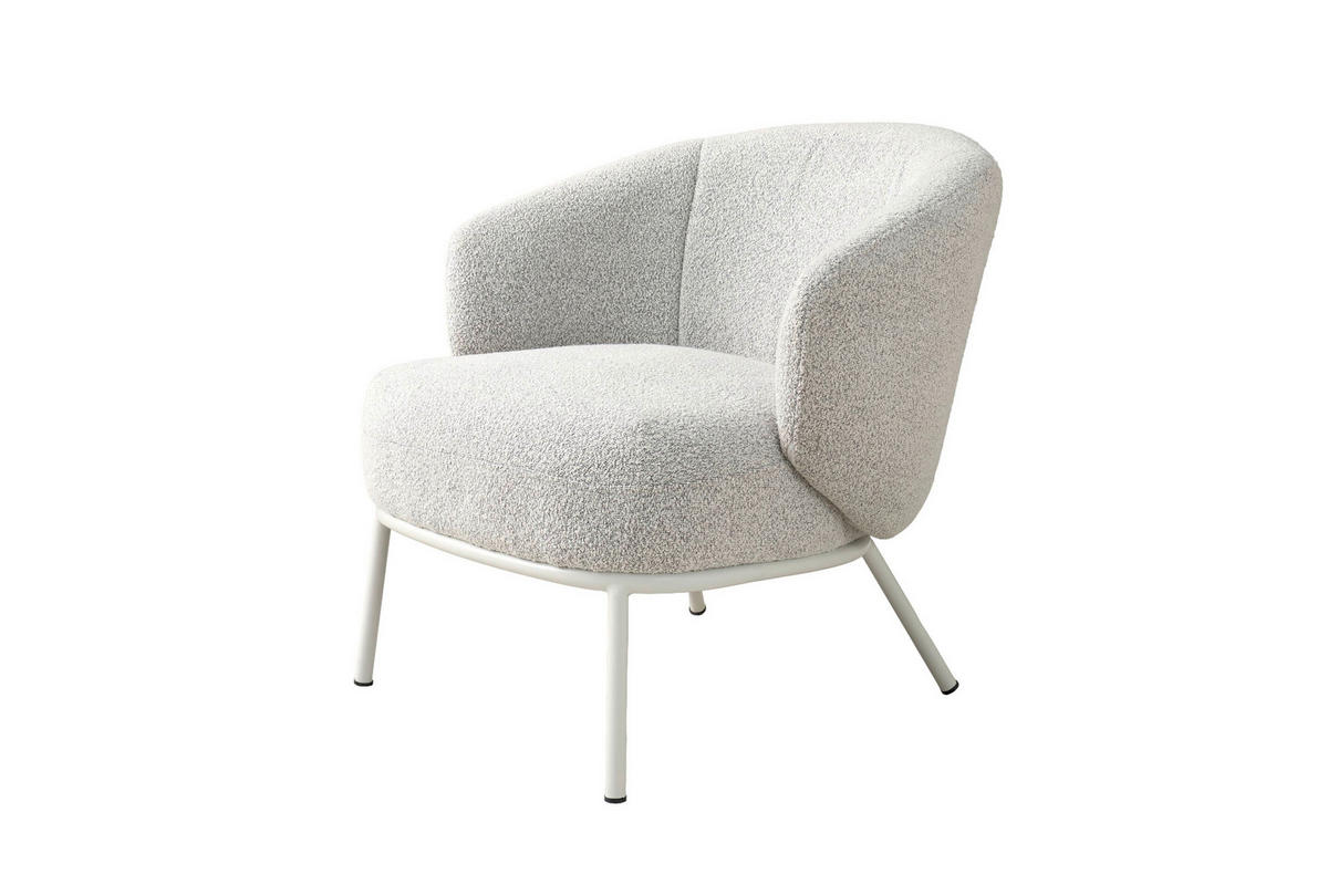 SESSEL in Bouclé Greige, Seidengrau  - Greige/Seidengrau, MODERN, Textil/Metall (73/73/80cm) - Schöner Wohnen