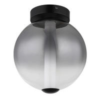 LED-DECKENLEUCHTE 25/28,5 cm   - Opal/Schwarz, Design, Glas/Kunststoff (25/28,5cm) - Globo