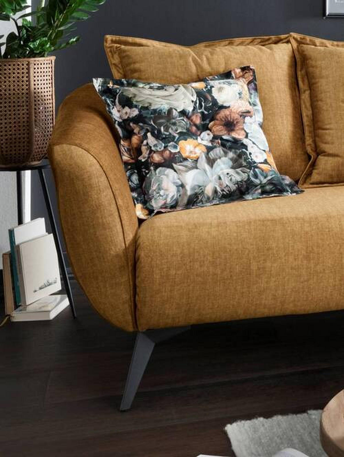 ECKSOFA Velours Gelb, Multicolor  - Gelb/Multicolor, Modern, Holz/Textil (277/162cm) - Livetastic